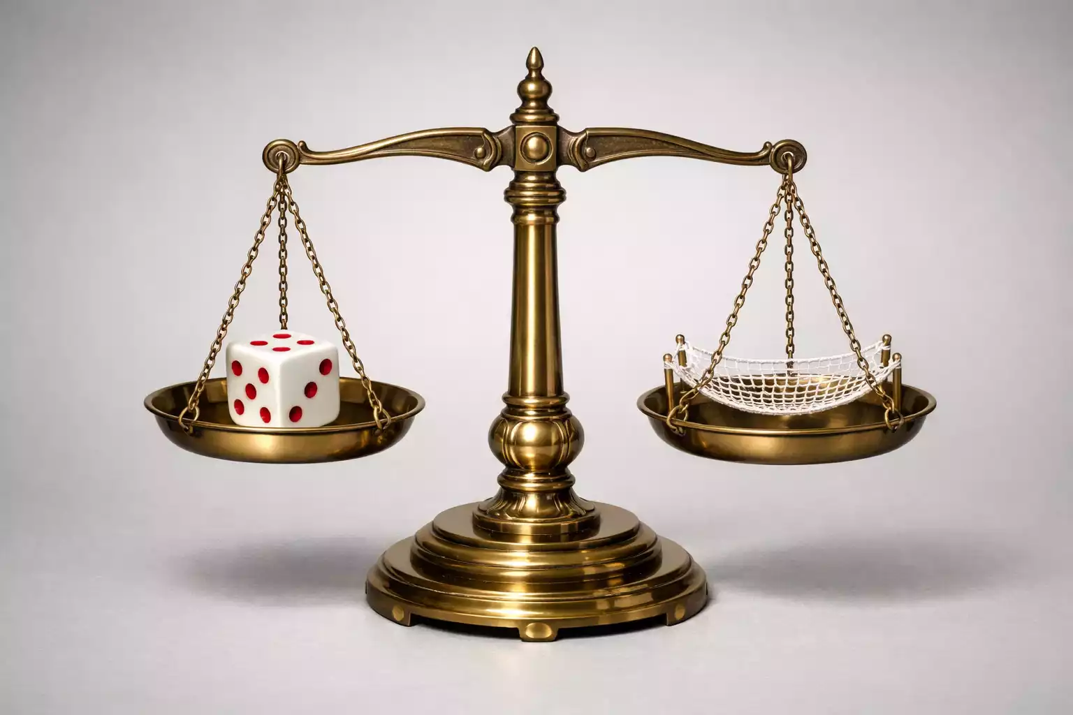 Bilancia che pesa rischi e benefici delle scommesse