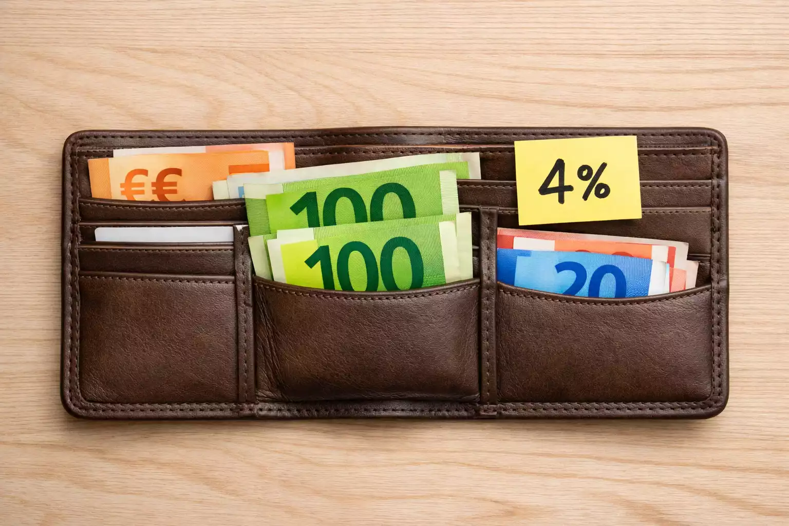 Portafoglio con percentuale del budget evidenziata